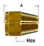 Short Rod Nut 45deg Flare Diagram